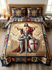 Christ Knight Three-Piece Quilted Bedding Set
