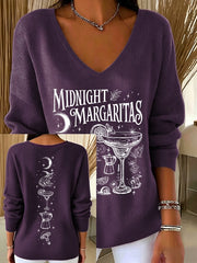Women's Midnight Margaritas Print Casual Sweatshirt