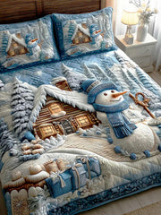 Winter Frost Glow 3-Piece Quilted Bedding Set