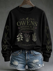 Women's Owens Sisters Apothecary Witch Print Casual Sweatshirt