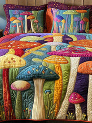 Mushroom carden 3-Piece Quilted Bedding Set