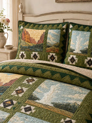 Rocky Mountain Wilderness Quilted 3-Piece Bedding Set