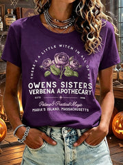 Women's Owens Sisters Apothecary Witch Print Casual T-shirt