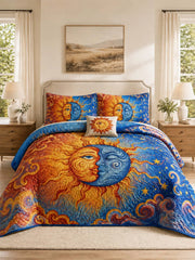 Sun Moon Celestial Dream Quilted 3-Piece Bedding Set
