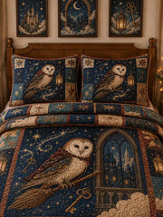 Magic Owl Castle Patchwork 3‐Piece Quilted Bedding Set