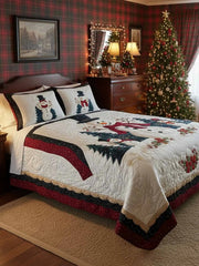 Frosty Friends 3-Piece Quilted Bedding Set